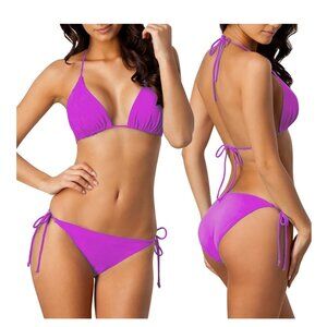 Women's Prolriy Bikini Set Lace Up Bikini Two Piece Swimsuit